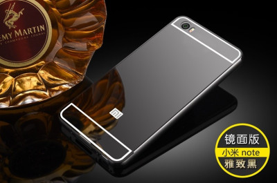 Други Бъмпъри за телефони Луксозен алуминиев бъмпър с твърд огледален черен гръб за XIAOMI Mi Note pro 5.7 